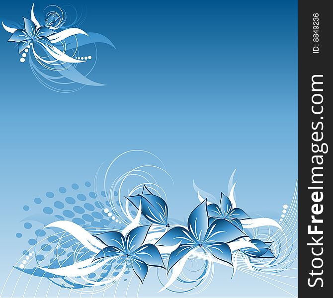 Fairy floral vector background with nice flowers and copy space. Fairy floral vector background with nice flowers and copy space