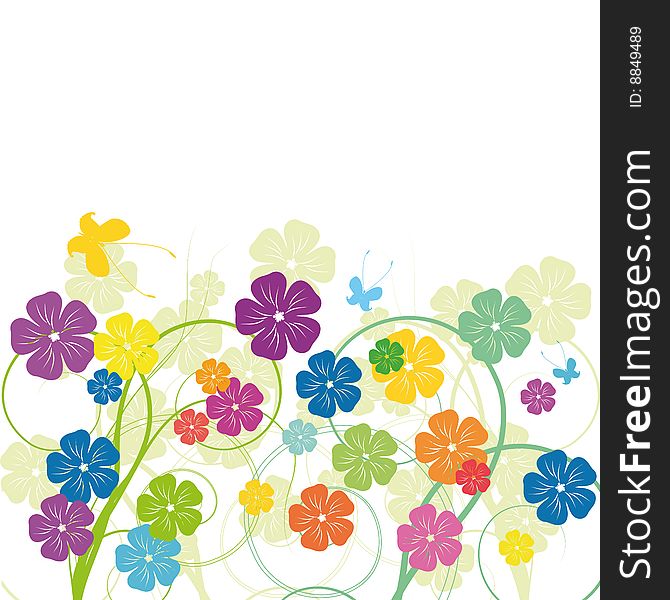 Flower color background - vector illustration