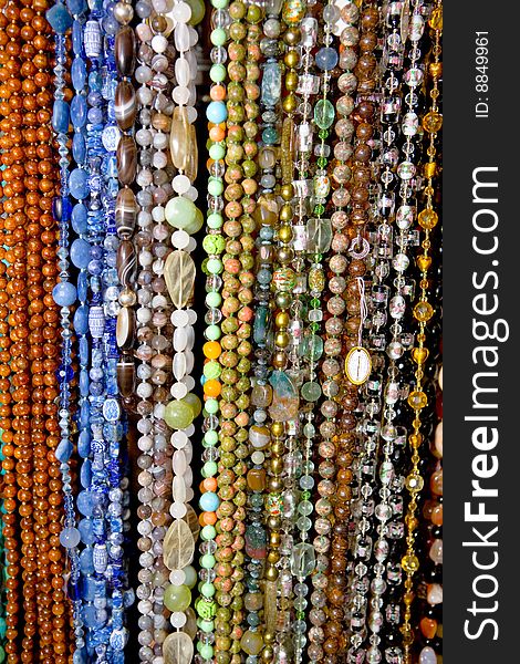 Background of different colored beads