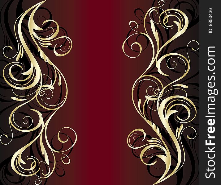 Abstract Gold Floral Background