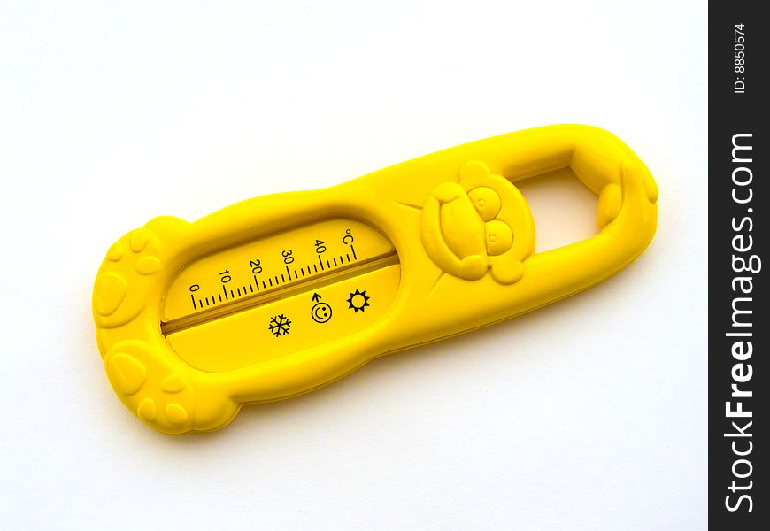 Yellow thermometer in shape of monkey. Yellow thermometer in shape of monkey