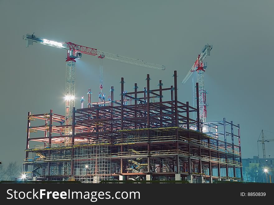 Cranes On Construction Site