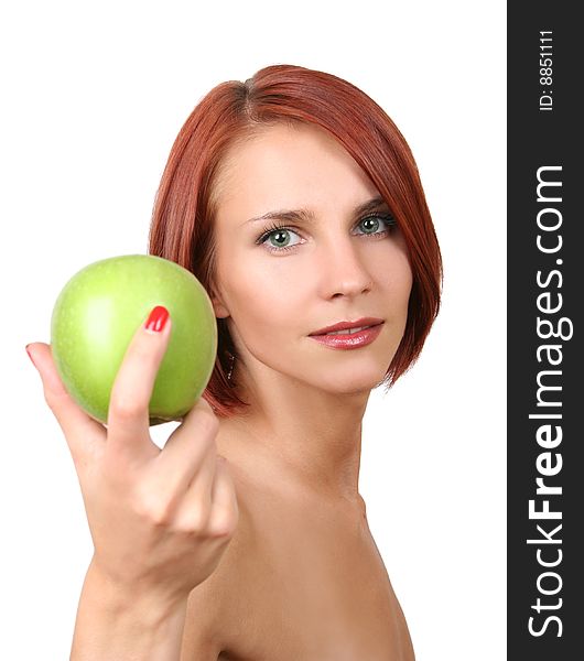 Woman with apple