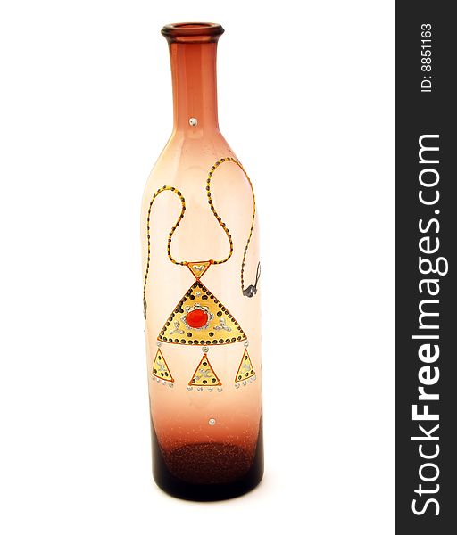 Ornamental bottle handpainted and designed