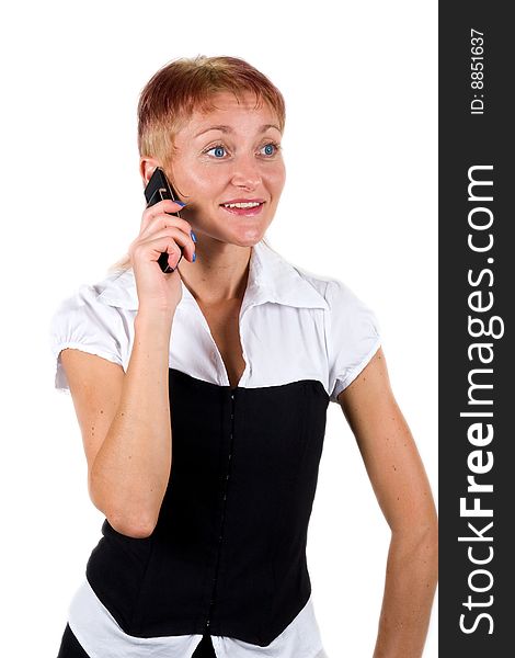 Business lady on white background