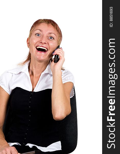 Business lady with smile and phone