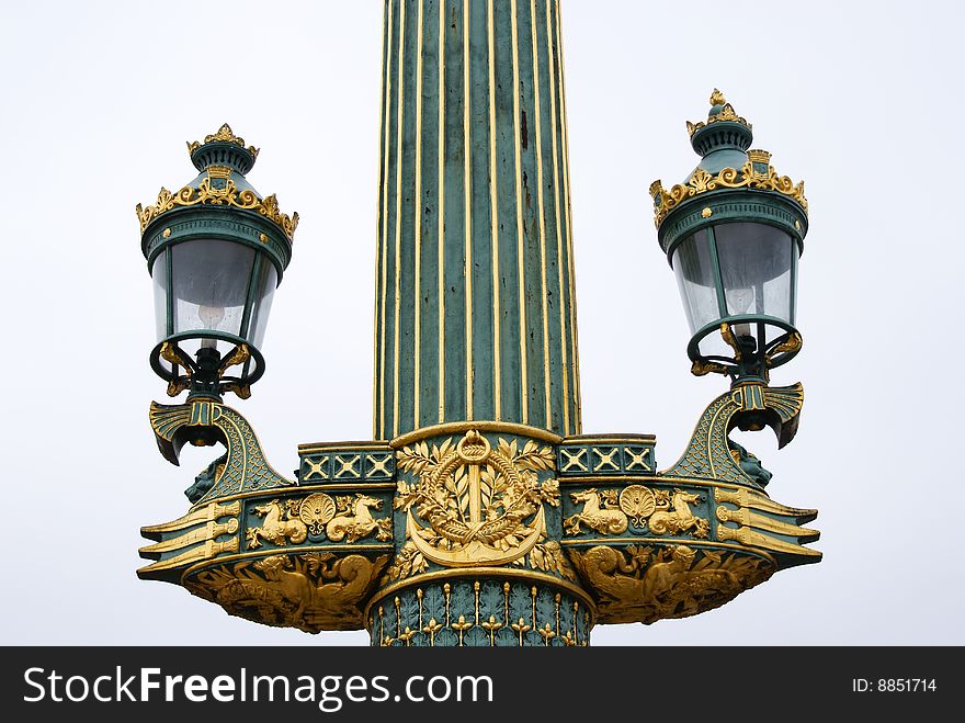 Decorated street light paris concord square