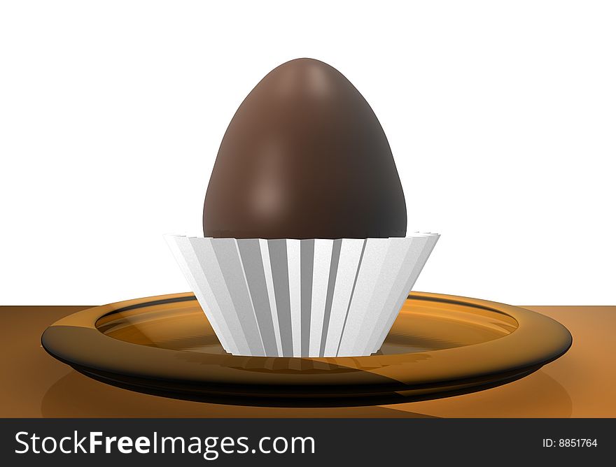A 3D illustration of a easter egg with gift box