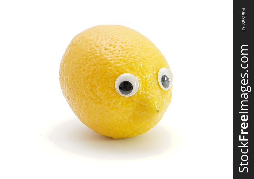 Lemon Fruit With Eyes On White