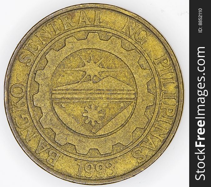 A Pilipinas coin close up