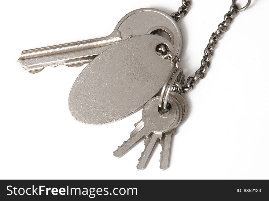 Bunch of keys with on metal chains