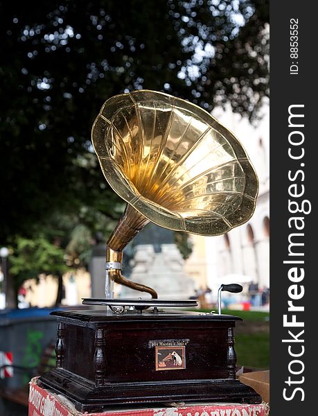 Old Wooden Gramophone