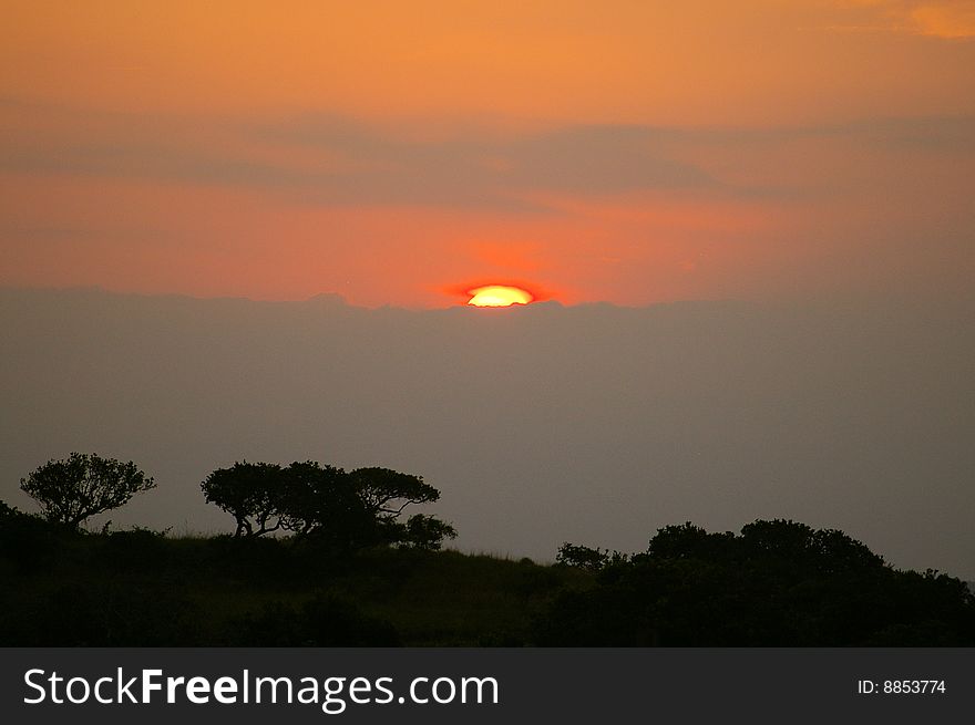 A Sunset in a Southafrican Nationalpark. A Sunset in a Southafrican Nationalpark