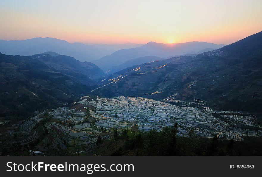 Sunset of YuanYang Rice Terrace