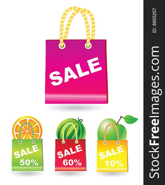 Set of sale shopping bags