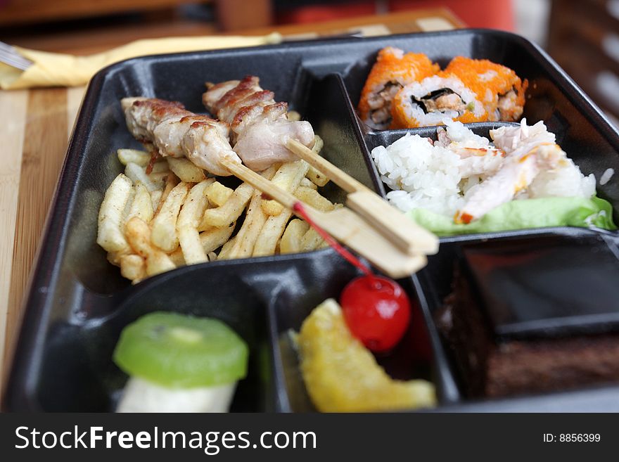 Set food for child in a Japanese restaurant