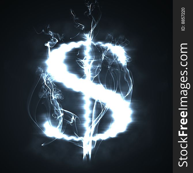 Illustration of the burning dollar sign