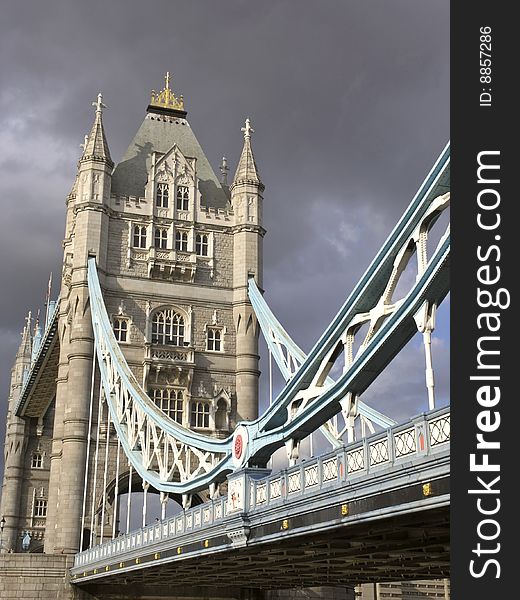 Tower bridge over Thames river. Tower bridge over Thames river