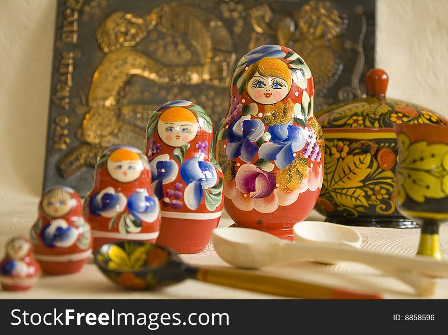 Matryoshka wooden spoon