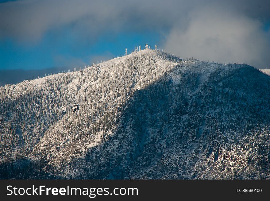 The top of Mt. Elden following winter storms. Mt. Elden houses communications towers and a fire lookout tower. Winter storms passed through northern Arizona the first week of January 2016, dropping nearly three feet of snow in some areas around Flagstaff, Arizona. Photo by Deborah Lee Soltesz, January 8, 2016. Source: U.S. Forest Service, Coconino National Forest. Learn more about the Coconino National Forest. The top of Mt. Elden following winter storms. Mt. Elden houses communications towers and a fire lookout tower. Winter storms passed through northern Arizona the first week of January 2016, dropping nearly three feet of snow in some areas around Flagstaff, Arizona. Photo by Deborah Lee Soltesz, January 8, 2016. Source: U.S. Forest Service, Coconino National Forest. Learn more about the Coconino National Forest.
