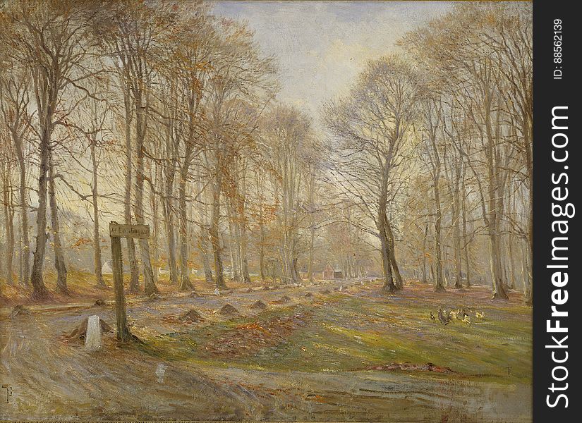 Theodor Philipsen &x28;1840-1920&x29;, Late Autumn Day In The JÃ¦gersborg Deer Park, North Of Copenhagen, 1886. KMS1950