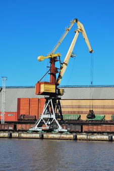 Crane In Port Royalty Free Stock Photo Crane In Port Royalty Free Stock Photo