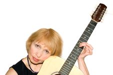 Woman With Guitar Stock Photos Woman With Guitar Stock Photos