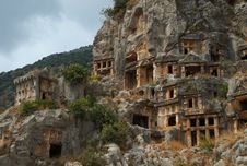 Rock Tombs, Myra, Turkey Royalty Free Stock Photos Rock Tombs, Myra, Turkey Royalty Free Stock Photos