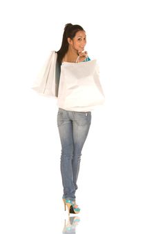 Young Woman With Shopping Bags Royalty Free Stock Photo Young Woman With Shopping Bags Royalty Free Stock Photo