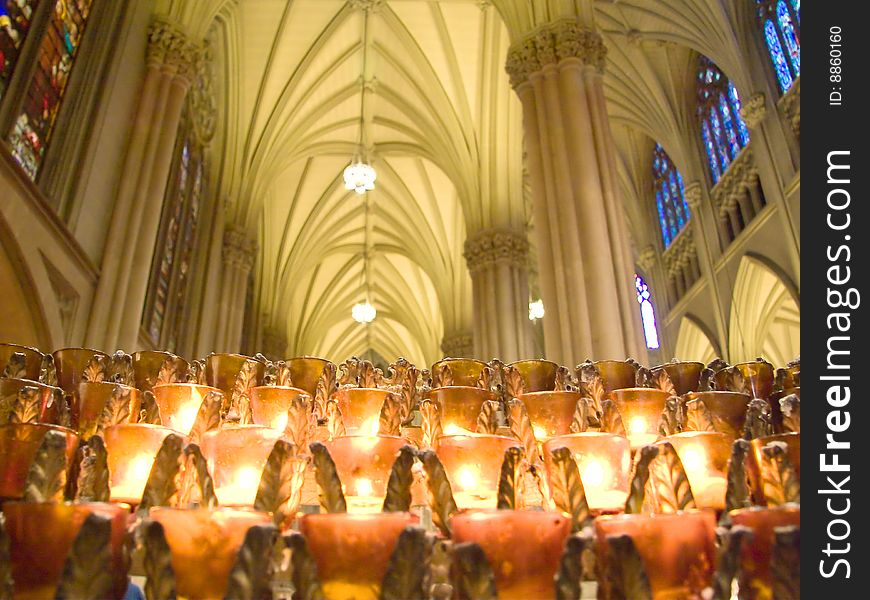 View of Saint Patrick Cathedral in New York city, USA.