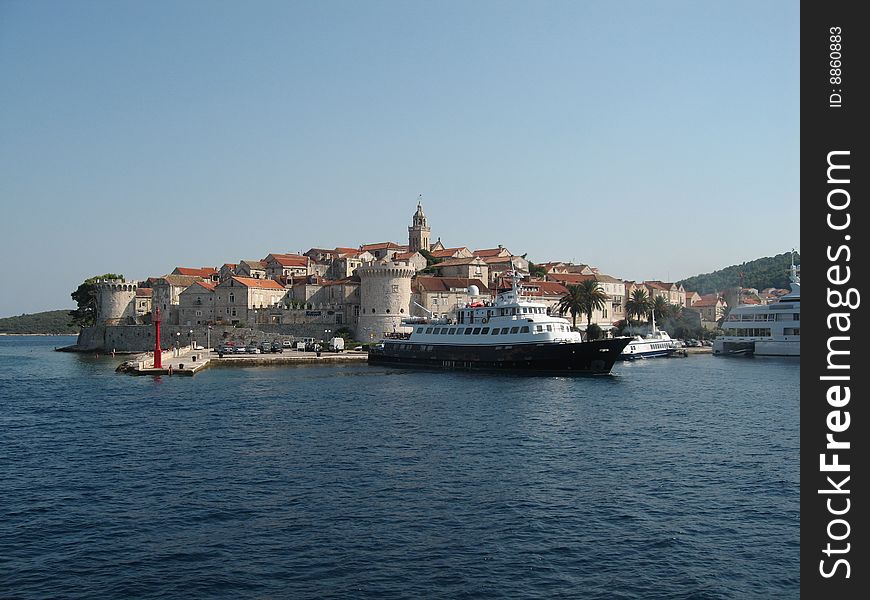 Korcula Town on Korcula Island in Croatia.