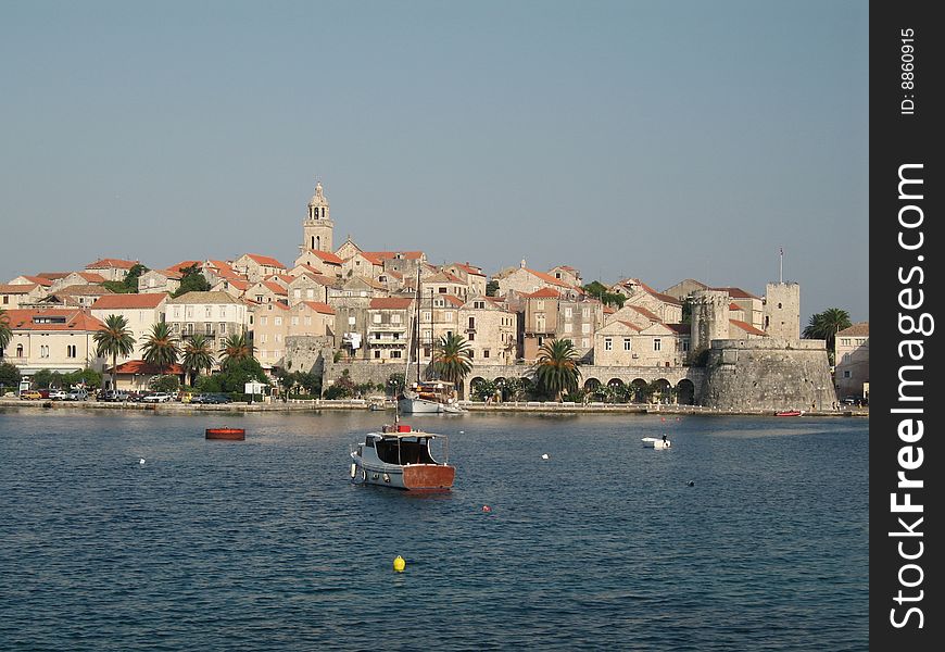 Korcula Town on Korcula Island in Croatia.