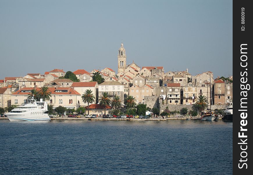 Korcula Town on Korcula Island in Croatia.