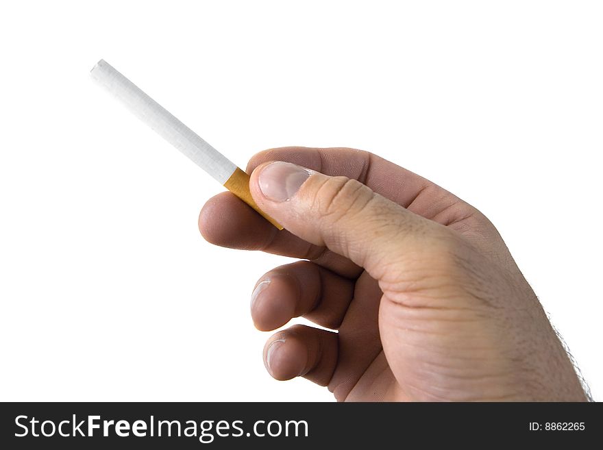 Hand holding cigarette