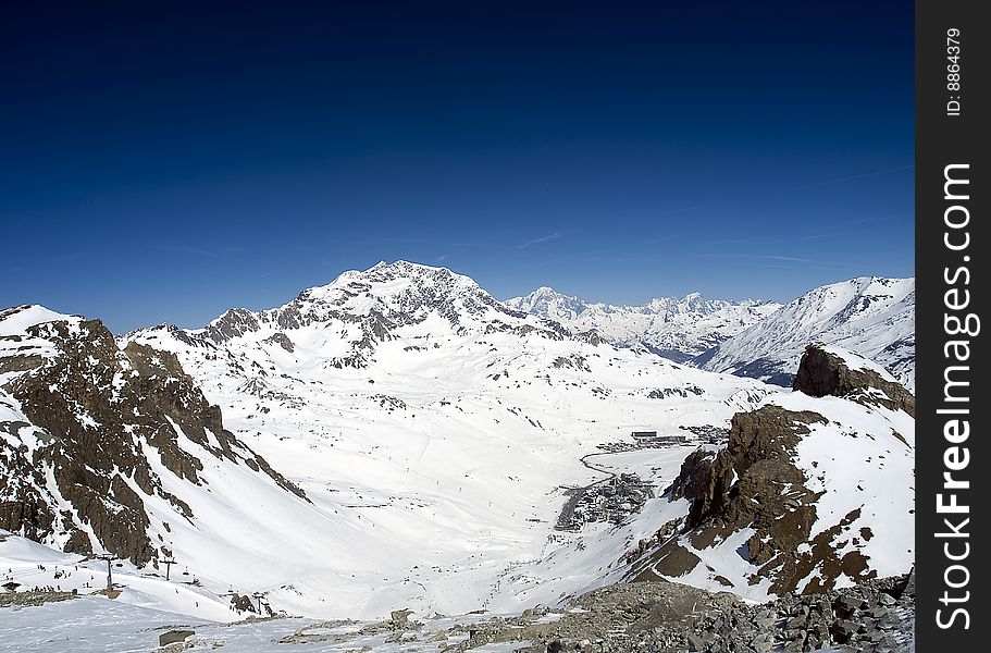 Mountain Ski resort Tignes. France