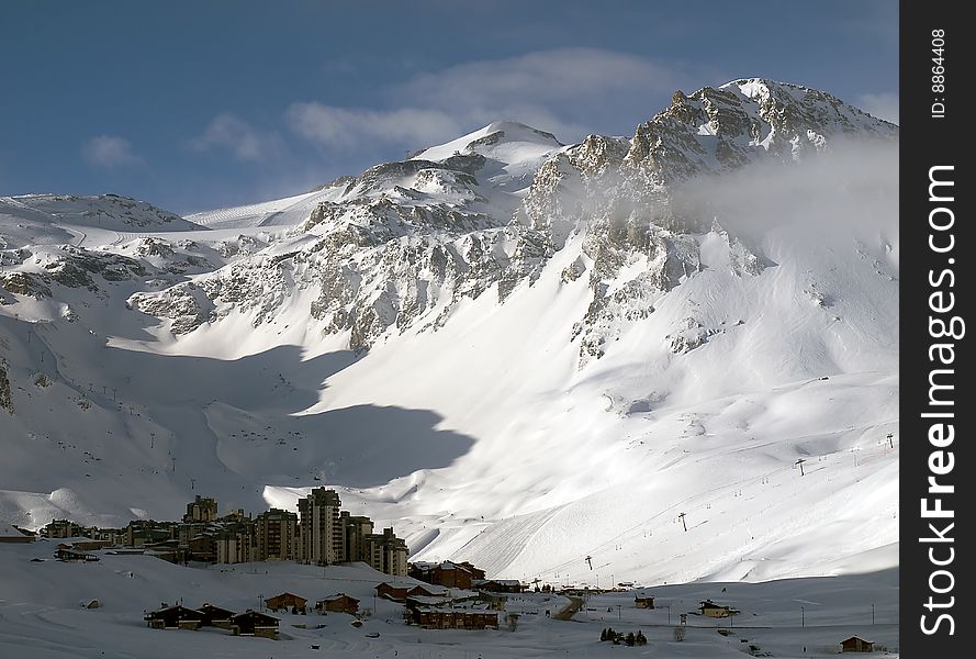 Mountain Ski resort Tignes. France