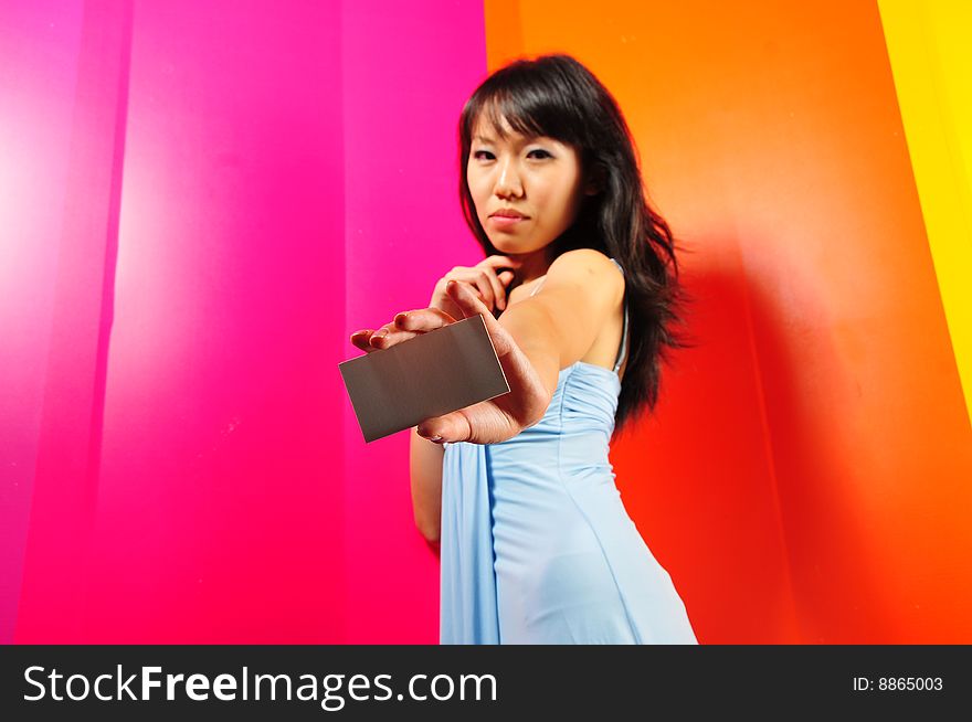 Different poses of female portraits. A colourful world.