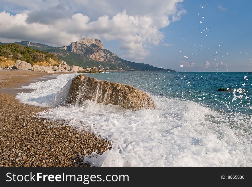 Landscape of the sea seaside of Krimea