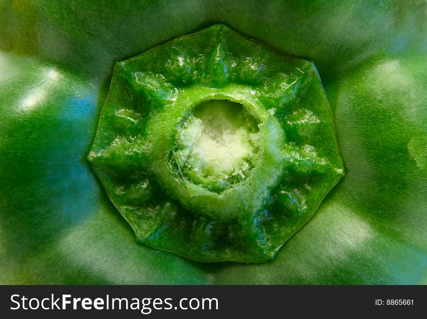 Detail of green pepper full of vitamins