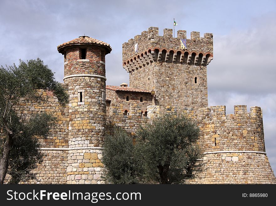 Old medieval castle towers made of stone