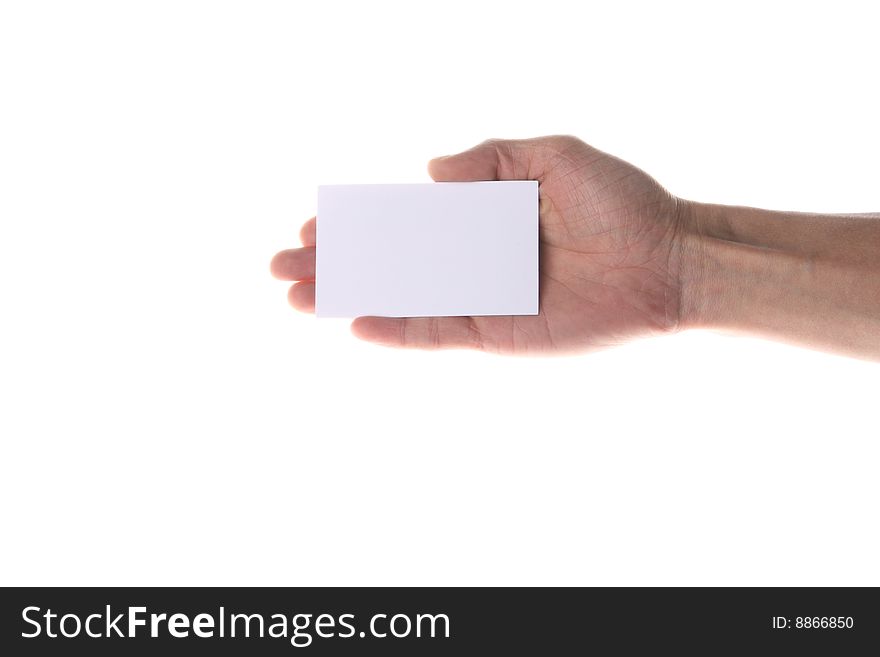 Hand Holding Blank Business Card