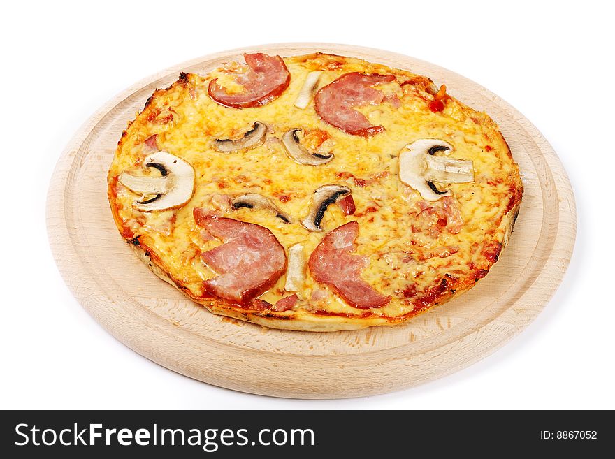 Pizza isolated white fastfood cheese