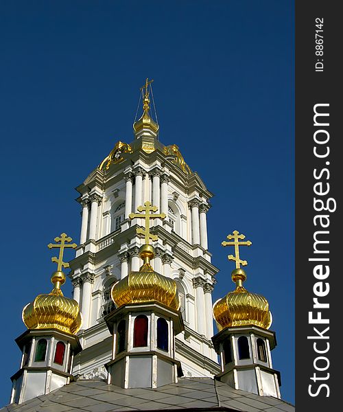 Domes of churches. Pochayiv Lavra - the greatest orthodox monostyr in Ukraine