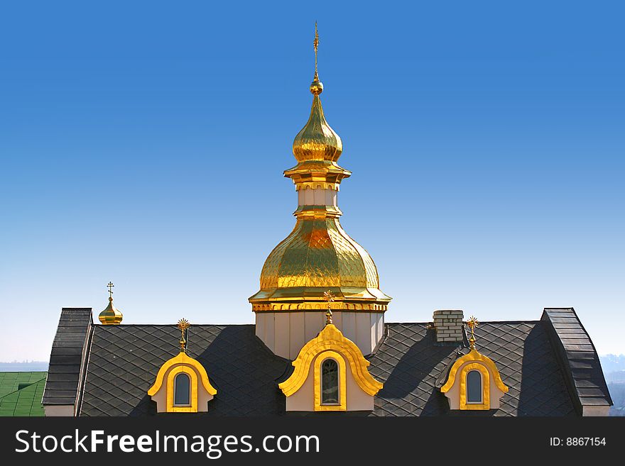 Domes of churches. Pochayiv Lavra - the greatest orthodox monostyr in Ukraine
