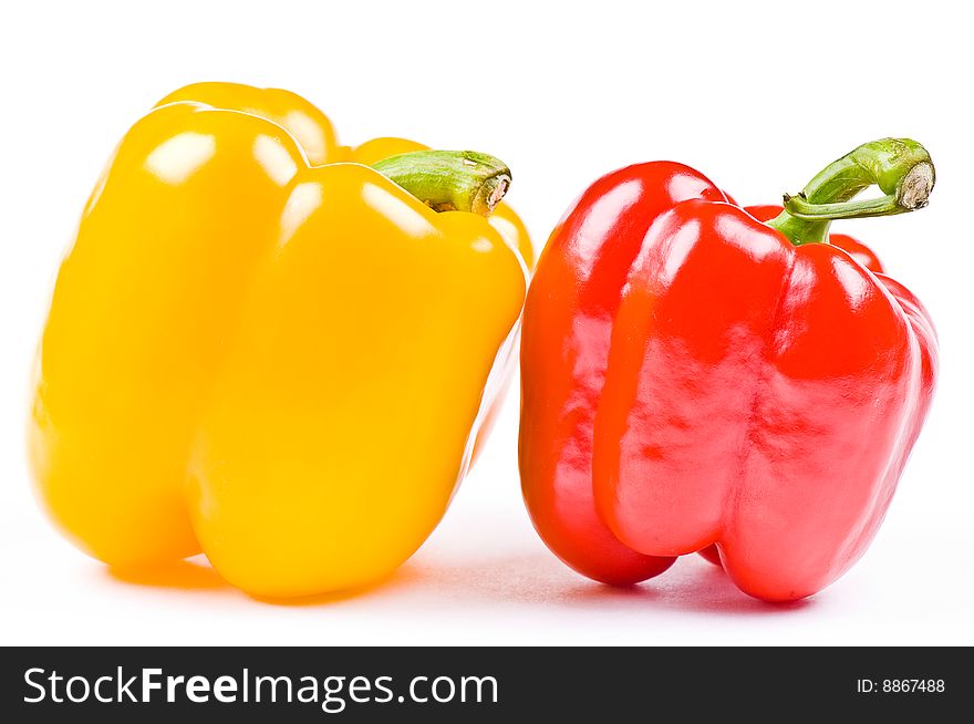 Sweet peppers on the white background