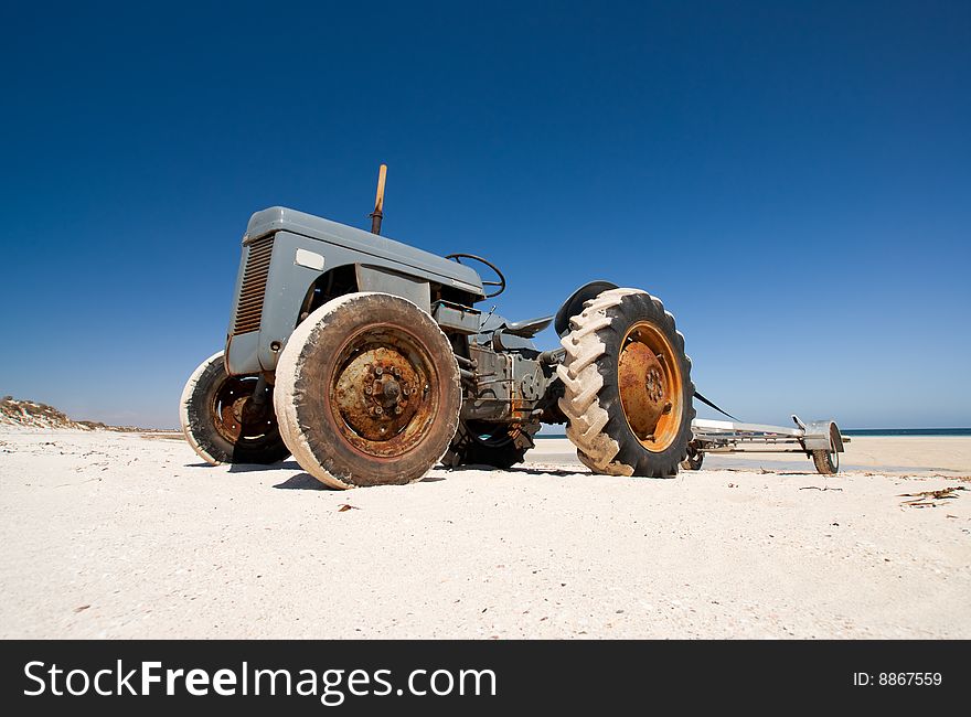 Tractor at Hardwick Bay, South Australia. Tractor at Hardwick Bay, South Australia