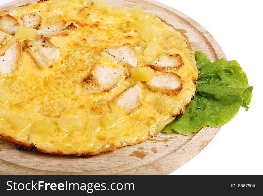 Pizza isolated white fastfood cheese