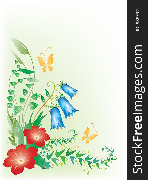 Floral design (bright color illustration)