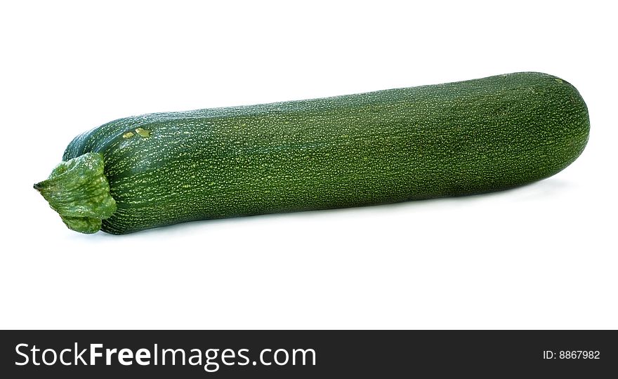 Green mellow zucchini on the white backgroung