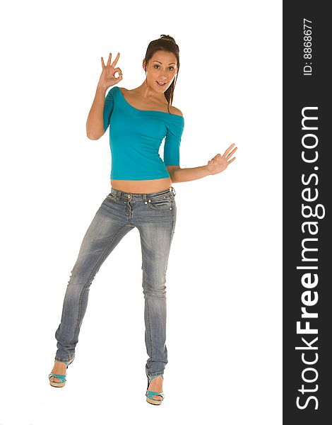 Young Woman Ok Sign